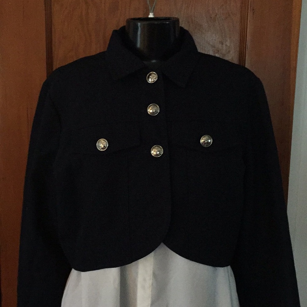 XTRMZ Vintage Crop Blazer Navy Blue